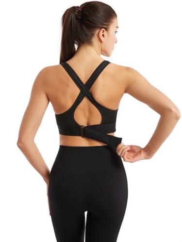 Image of Celary Woman's Sports Bra|Polyester Spandex High Impact Front Zip Sports Bra |Size:- XS to 5XL |Gym Workout & Yoga Running Activewear Bra with Criss Cross Back Support