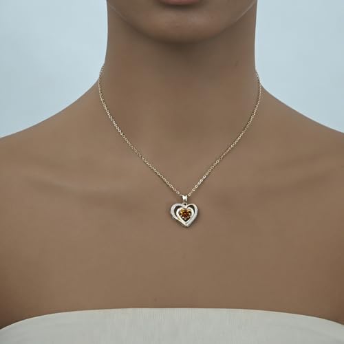 Collier double cœur moissanite anti-ternissure et hypoallergénique - 2