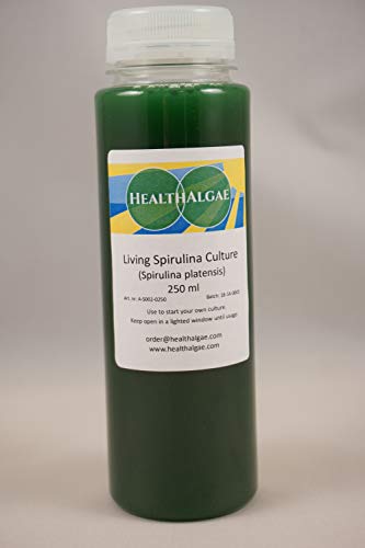 HealthAlgae Live Spirulina platensis (250 ml) + 10 L Dry Spirulina Grow Medium SSD1+2 - Algae Culture + fertlizer (250ml + 10L)