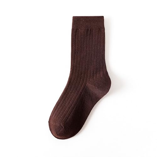 Stacking Socks for Fall Winter Solid Color High Elastic Stockings Coffee One Size2