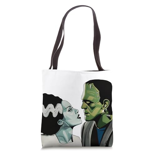 Frankenstein Monster & Bride Halloween Romantic Kiss Scene Tote Bag miniatura 1