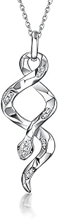 YFN Snake Necklace Sterling Silver Snake Pendant Gothic Jewellery Gifts for Women Men