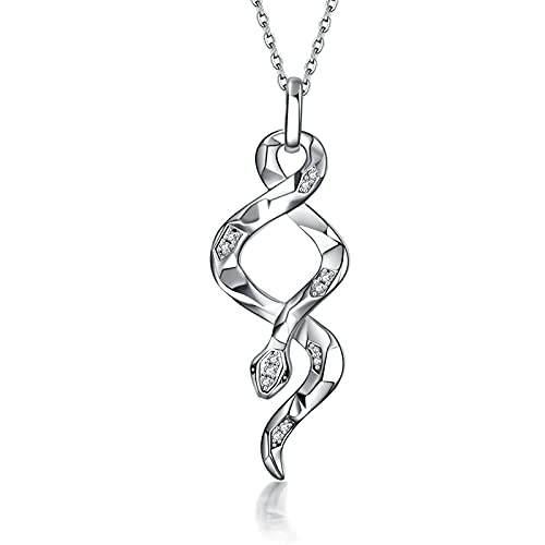 YFN Snake Pendant Necklace Gothic Jewelry Sterling Silver Animal Snake Necklaces for Women Men