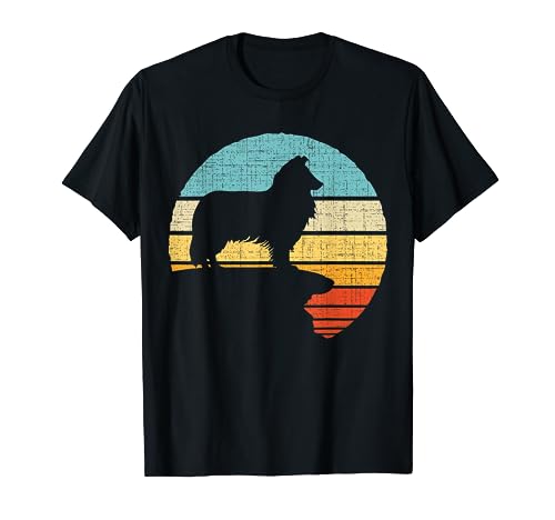 Rough Collie Retro Vintage Amante y Dueño De Perros Camiseta
