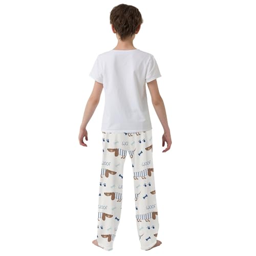 Boys' Pants Blue and Brown Dachshund Dogs Long Bottoms Jogger Pants Elastic Waist Trousers with Pockets S-XL3
