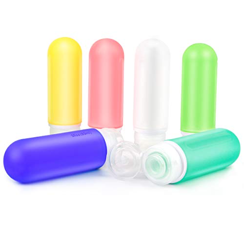 Travel Bottles for Toiletries, Tsa Approved Silicone Travel Size collapsible Leak Proof Refillable Containers BPA Free for Shampoo Conditioner Lotion Liquids
