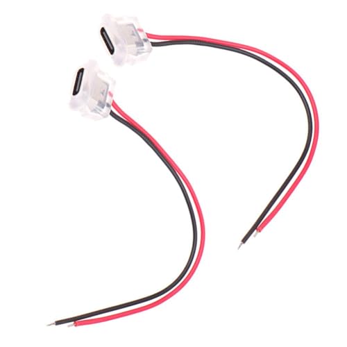 Lecreatekit Lot de 2 prises de charge de type C avec indicateur LED, port d'alimentation étanche à 2 broches pour extérieur, bateau, voiture, camping-car, connecteur de rechange en plastique, lumière