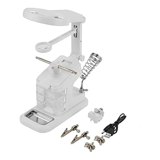 Outil de soudage LED Troisième Main LED USB Poste de Travail de Fer à souder électrique avec 3X / 4.5X / 25X Loupe LED Clips de Panneaux de lumière, loupe de Lecture de Bureau troisième Manche aidant