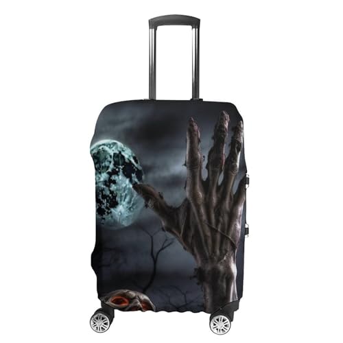 Luggage Cover Travel Suitcase Cover with Side Zipper Zombie Hand Dark Halloween Elastic Washable Suitcase Protector Anti-scratch Decoraitve Luggage Protector for 19-32 Inch Suitcase