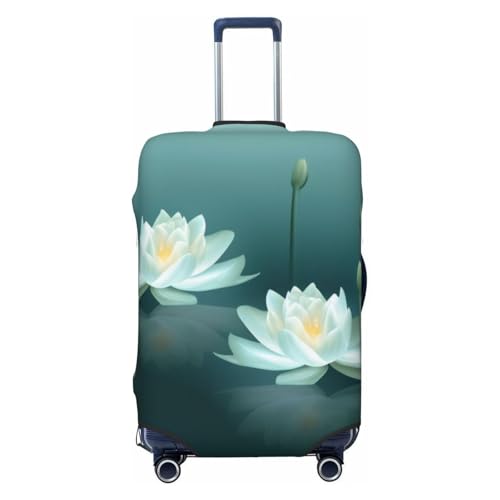 Dragonfly With Water Lily Print Luggage Suitcase Covers Elastic Washable Luggage Protector Luggage Covers For Suitcase