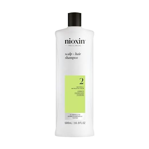 Nioxin Scalp + Hair Thickening System 2 Shampoo | For Natural or Untreated Hair with Progressed Thinning | With Niacinamide and Biotin | 16.9 Fl oz.