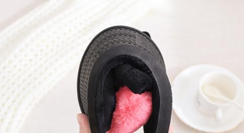 Women’s Cartoon Heart Closed - Toe Slippers Soft Fuzzy Warm Non - slip PVC Sole Ladylike Home Shoes4