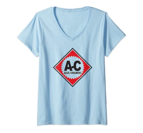 Womens Vintage Allis Chalmers AC Logo V-Neck T-Shirt