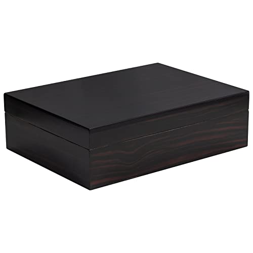 Zebra Humidor with Zebra Wood Finish, Includes Hygrometer and Humidifier, Holds Up to 50 Cigars