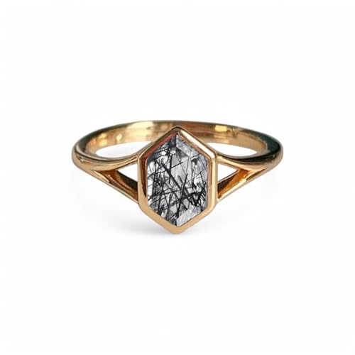 Nature Inspired Moss Agate Promise Ring 9kn Solid Rose Gold Hexagon Moss Agate Engagement Solitaire Ring Bridal Statement Handmade Jewelry Proposal Gift For Her