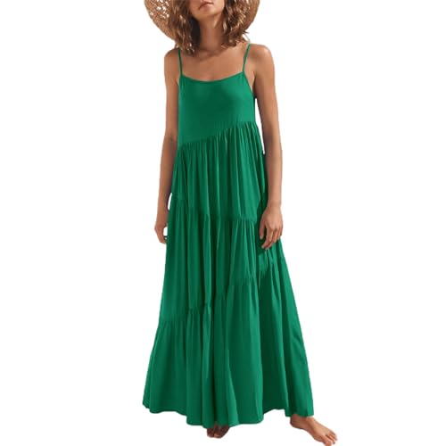 Boho Maxi Dress for Women Sleeveless Spaghetti Strap Long Dresses Flowy Beach Vacation Dresses3