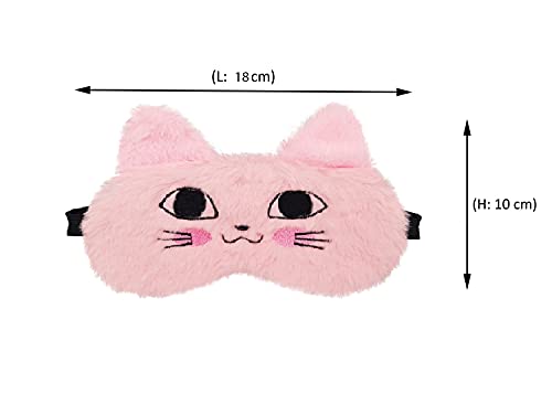 Image of Jenna Sleeping Eye Mask for Sleeping for Women Sleep Mask Blind Fold Eye Cover for Sleep Soft Plush Frog Eye Mask for Kids and Adults Eyemask Lightweight & Durable (FurTomcatPink-Gel)