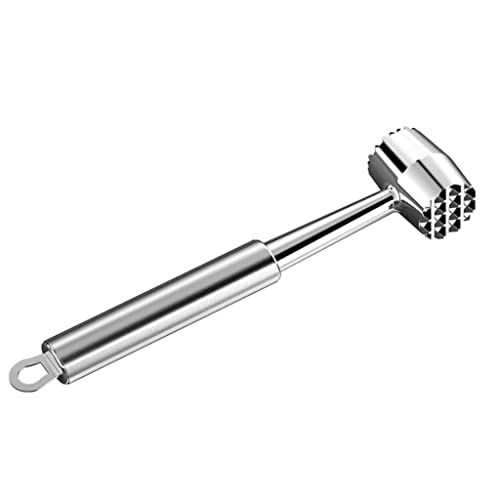 Martello inteneritore per carne, Teneriffa for carne a doppia faccia for la lavorazione della carne, tenera in metallo con manico in acciaio inossidabile, martello for carne domestico