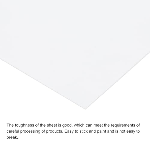 Image of MECCANIXITY White ABS Plastic Sheet 8 x 8 x 0.04 Inch for Building Model, DIY Crafts, Panel, Pack of 2 Pcs