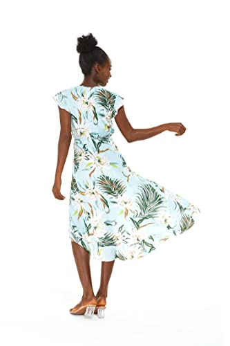 Image of Wispy Cereus Light Blue Family Matching Hawaiian Clothes