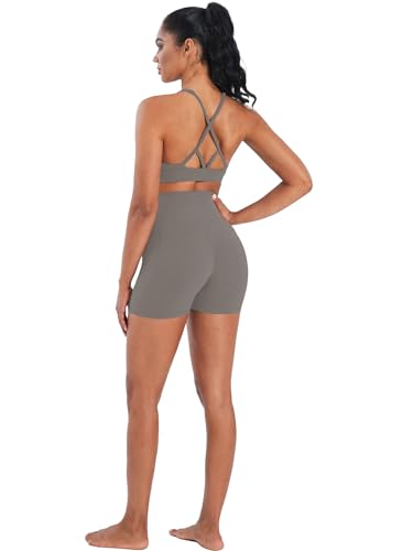 Image of Sunzel Strappy V Neck Criss Cross Back Sports Bra for Women | Removable Pads, Buttery Soft, Four-Way Stretch, Criss Cross Back, V Neck Contour Fit, Medium-Light Support, Yoga Workout Gym