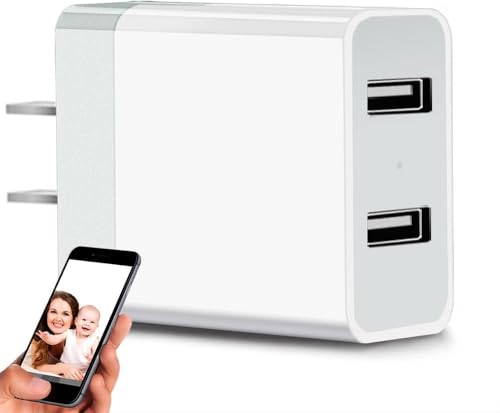 2026 Upgraded 1080P HD Hidden Camera Charger Wireless Security Camera and Nanny Cam with Motion Detection Loop Recording and Wide-Angle Mini WiFi Camera for Indoor Home & Pets 3-Modes Easy Setup