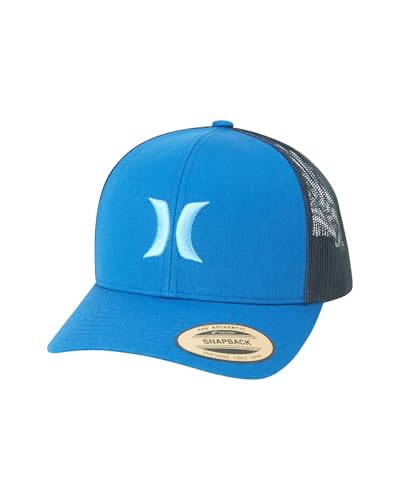 Hurley Men's Caps - Del Mar Mesh Panel Baseball Cap Trucker Hat - Snap Back Hats for Men, Blue