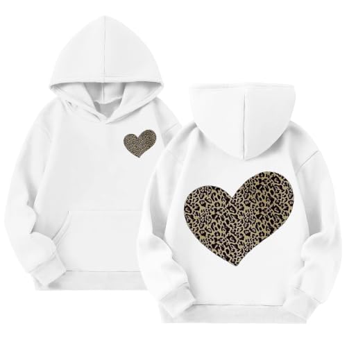 Image of Girls Half Zip Hooded Sweatshirts Hoodie With Pockets Casual Oversized Long Sleeve Pullover Tops Winter Preppy Sweatshirts Cute Hoodies For Teen Girls Baggy Sweatshirt With Hood (White, 8-10 Years)