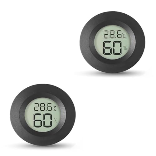 GOODCHI ミニ湿度計&温度計 2本セット デジタル温度計 爬虫類 粘着/嵌入使用可能 家庭 飼育室 花屋部屋用 電池付き (K)