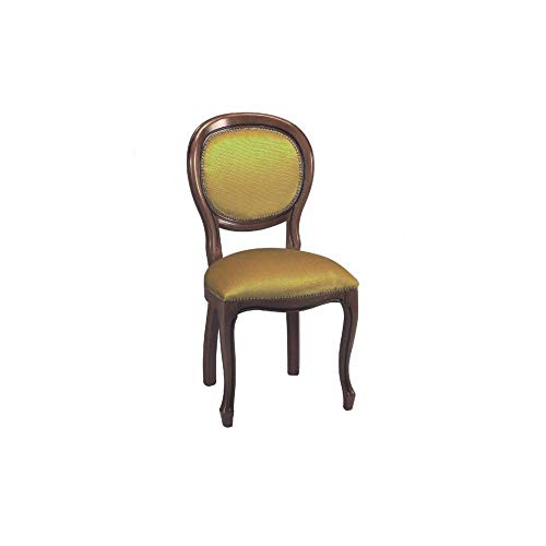 Inside75 Chaise médaillon Marus merisier et Velours Couleur Or