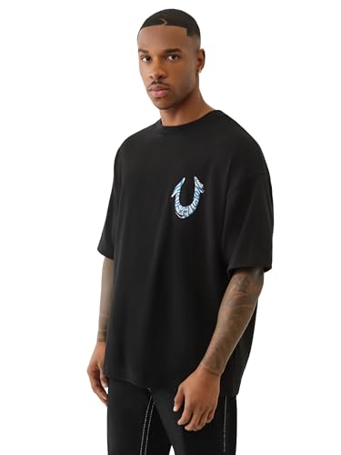 True Religion Men's Short Sleeve Painted HS Oversized Tee – Graphic T-Shirt – Casual Fit3