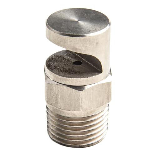 Lawnoval Boomless Boquilla de 1/2 pulgada BSP de acero inoxidable deflector pulverizador 140-170 grados de ángulo de pulverización amplio para agua, aire, chorros de vapor, transportador de