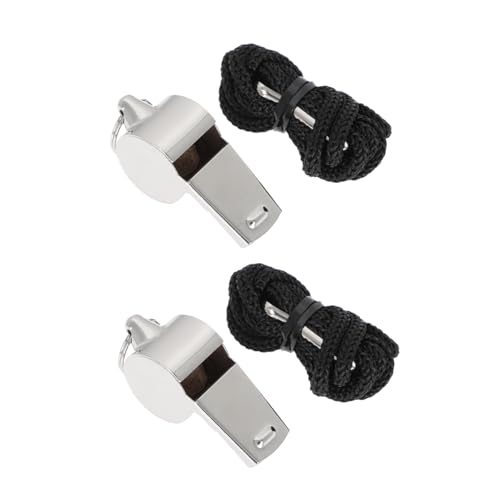 2 silbatos profesionales de acero inoxidable con cordón miniatura 1