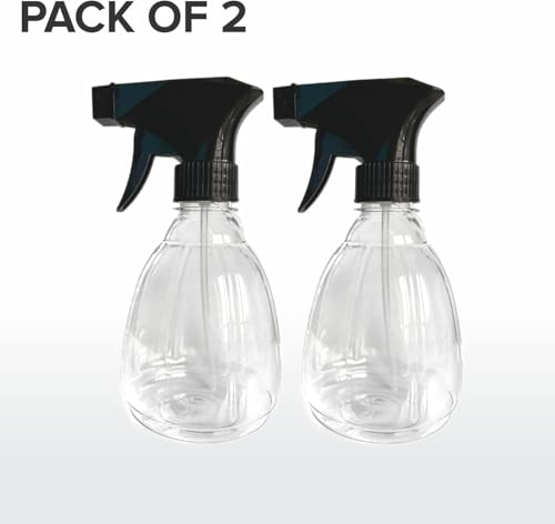 Empty Spray Bottle Plastic Bottles Essential Oil Gardening Trigger Sprayer Reusable Fine Mist Travel Party Barbershop Plant Mist Kitchen Bathroom Organic Cleaning Hair Salon 400ml (2PC)