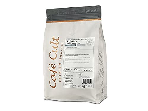 NEU Café Cult Kaffee Colombia Swiss Water Process in 1 kg Tüte, ganze Bohne entkoffeiniert