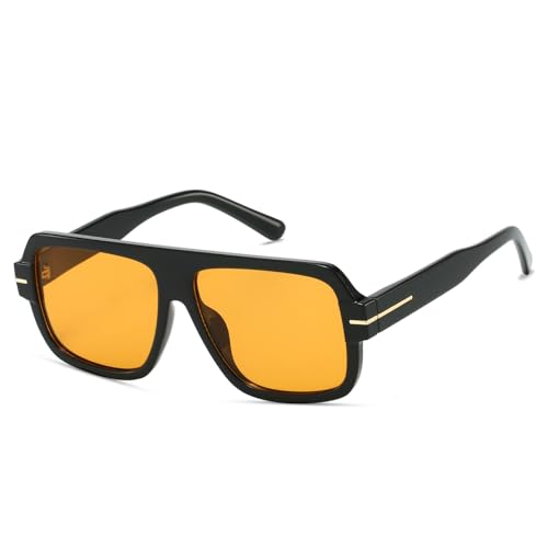 Retro Aviator Sunglasses for Men Women, Trendy Rectangle Womens Mens Shades Square Sun Glasses2