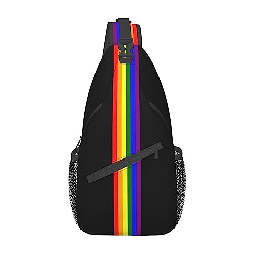 LGBT Pride Flag Sling Backpack,Casual Crossbody Shoulder Backpack Adjustable Sling Bag Chest Daypack for Men Women