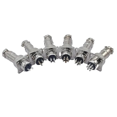 Connecteur GX12 à bride carrée 6 broches push-pull circulaire lot de 5 pièces