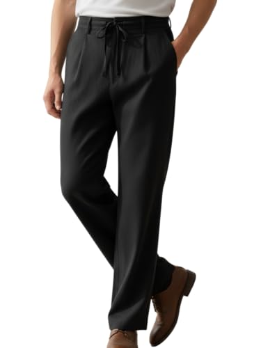 Image of Rigo Men Linen Straight Fit Korean Pants | Cotton Linen Regular Size Casual Trousers