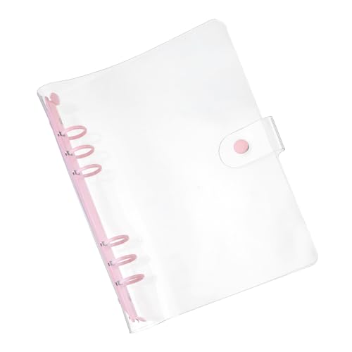 Classeur A5 transparent étanche à 6 anneaux roses pour organiser vos notes