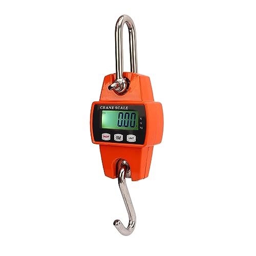 Yuecoom Digital Hanging Scale, Handheld 300KG Mini Crane Scale, LCD Backlit Display High Accuracy Fishing Scales Digital with Hook for Fishing Hunting