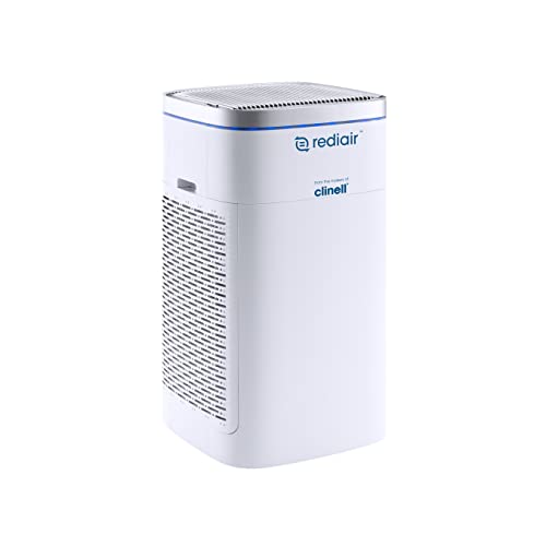 Clinell Rediair Air Purifier Unit Medical Grade - Portable Dual HEPA14 Air Filter to Clean Air and Protect from The Risk of Infection by Airborne Transmission, White