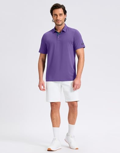 Image of Obla Mens Golf Shirt Short Sleeve Dry Fit Moisture Wicking Performance Athletic Casual Work Collared Polo Shirts for Men