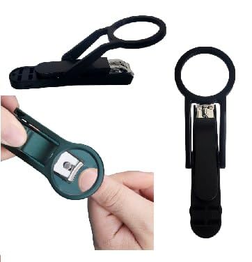 MVM Enterprise Stainless Steel Nail Clipper with Magnifying Glass Manicure Pedicure Tools Nail Clipper Cutter for Children Old People 1 pcs 2