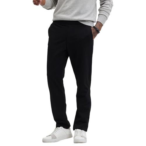 Image of SNITCH Stretch Mens Textured Regular Fit Trousers