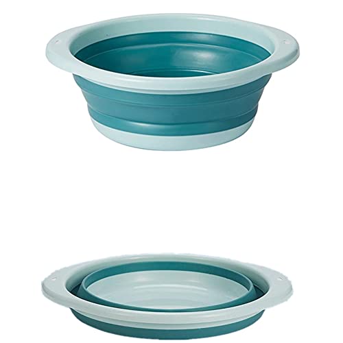 Hrpa - Vasca da bagno pieghevole, pieghevole, pieghevole, in plastica, salvaspazio, per casa, cucina, campeggio, ecc. (piccola, media, grande) (blu)