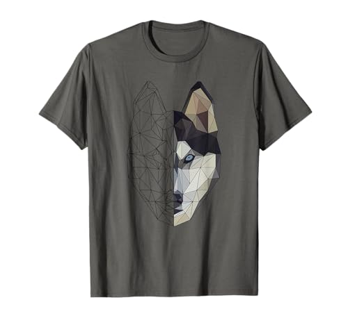 Husky Wolf Hund Welpe Tier - Low Poly geometrisch Origami T-Shirt Husky Wolf Hund Welpe Tier - Low Poly geometrisch Origami T-Shirt