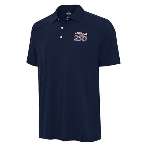 Antigua America 250 Polo para Hombre - Jersey Brushed Heather | Botones Pearl Snap | Estiramiento en Cuatro Direcciones | Absorbe la Humedad miniatura 1