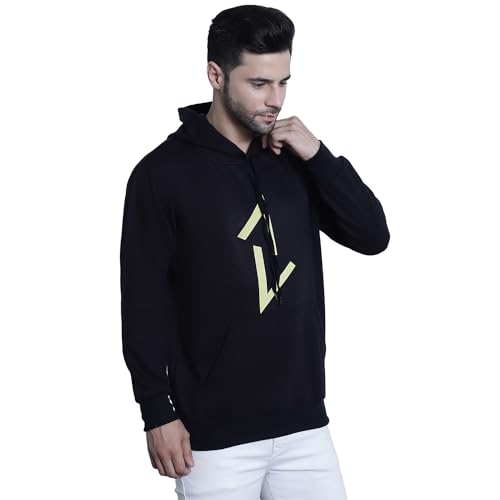 Image of Mack Jonney Printed Hooded Cotton Fleece Hoodie for Men-MACK32358