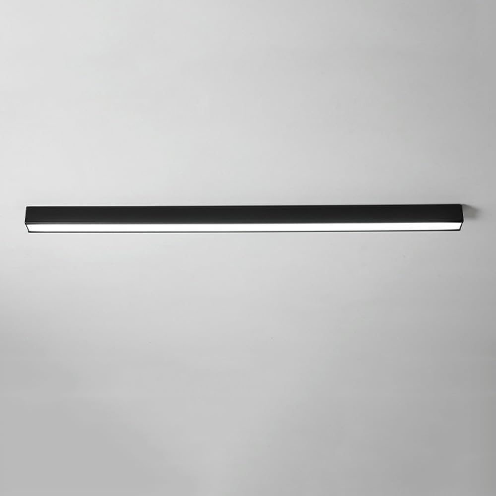 ADYOLTB Minimalist Decoration LED Linear Ceiling Light Modern Hallway Flush Mount Ceiling Light Bar Metal Black Long Strip Lighting Fixture White Office Ceiling Light For Kitchen Dining Room